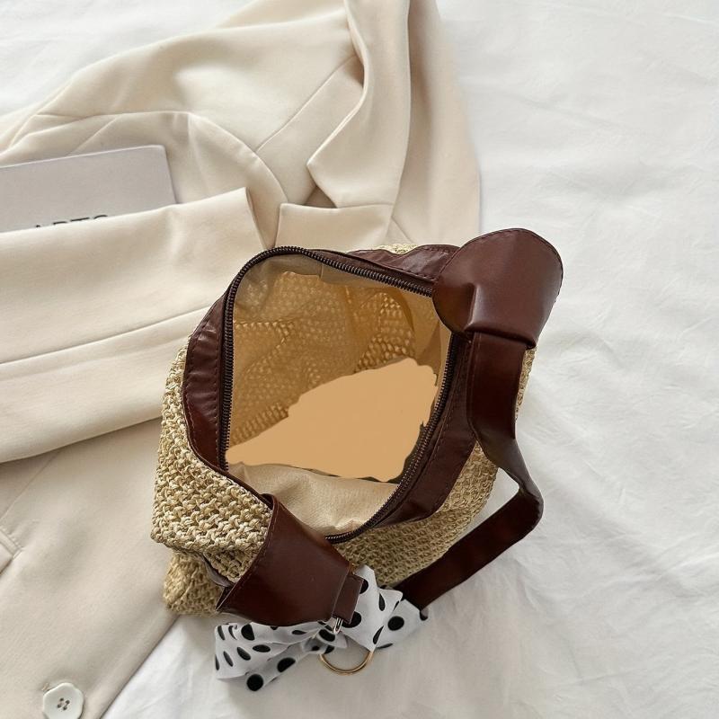 Straw Beach Hobo Bag Summer Woven Tote Bag Women's Casual Shoulder & Handbag