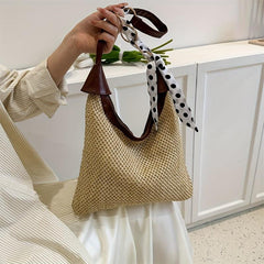 Straw Beach Hobo Bag Summer Woven Tote Bag Women's Casual Shoulder & Handbag