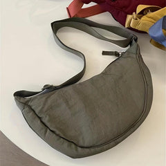 Casual Nylon Dumpling Bag Crossbody Shoulder Bag for School & Travel