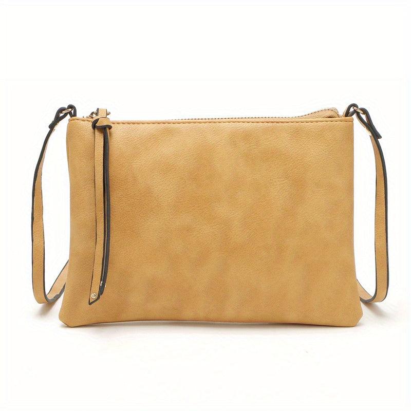 Solid Square Crossbody Bag with Detachable Strap