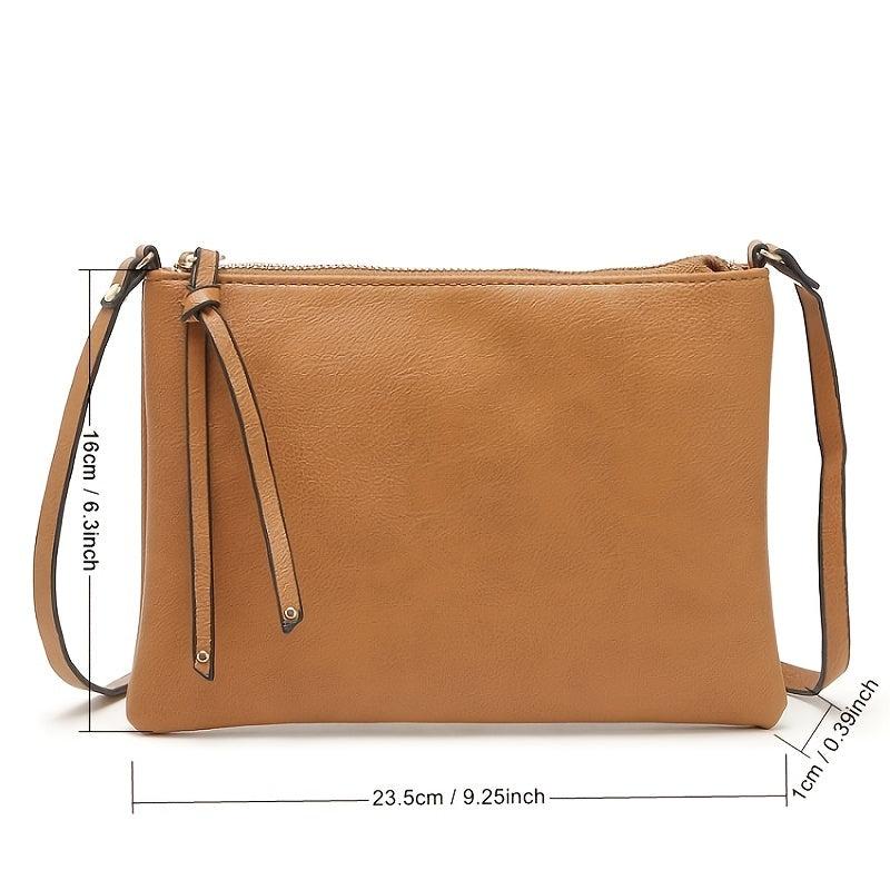 Solid Square Crossbody Bag with Detachable Strap