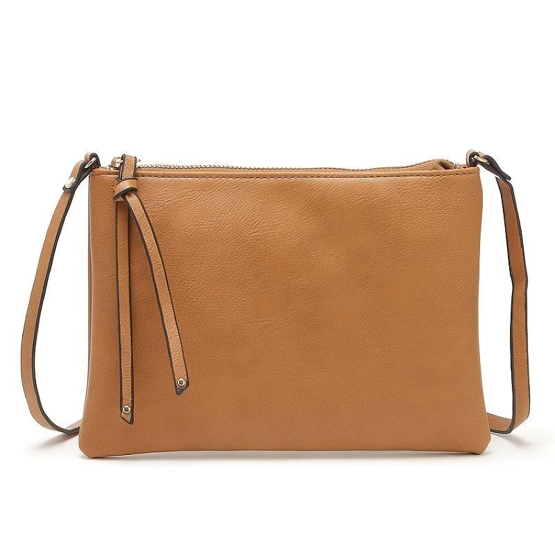 Solid Square Crossbody Bag with Detachable Strap