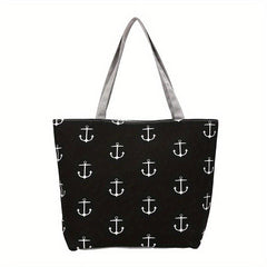 Vintage Large Tote Bag Floral Geometric Print Shoulder Bag Casual Handbag