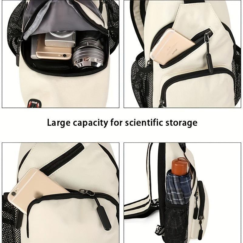Nylon Crossbody Bag Travel Hiking Daypack with Zipper Strap