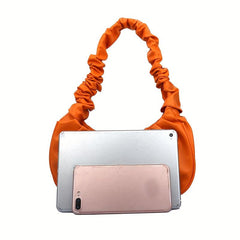 Cloud Ruched Crescent Bag Solid Shoulder Bag Women's