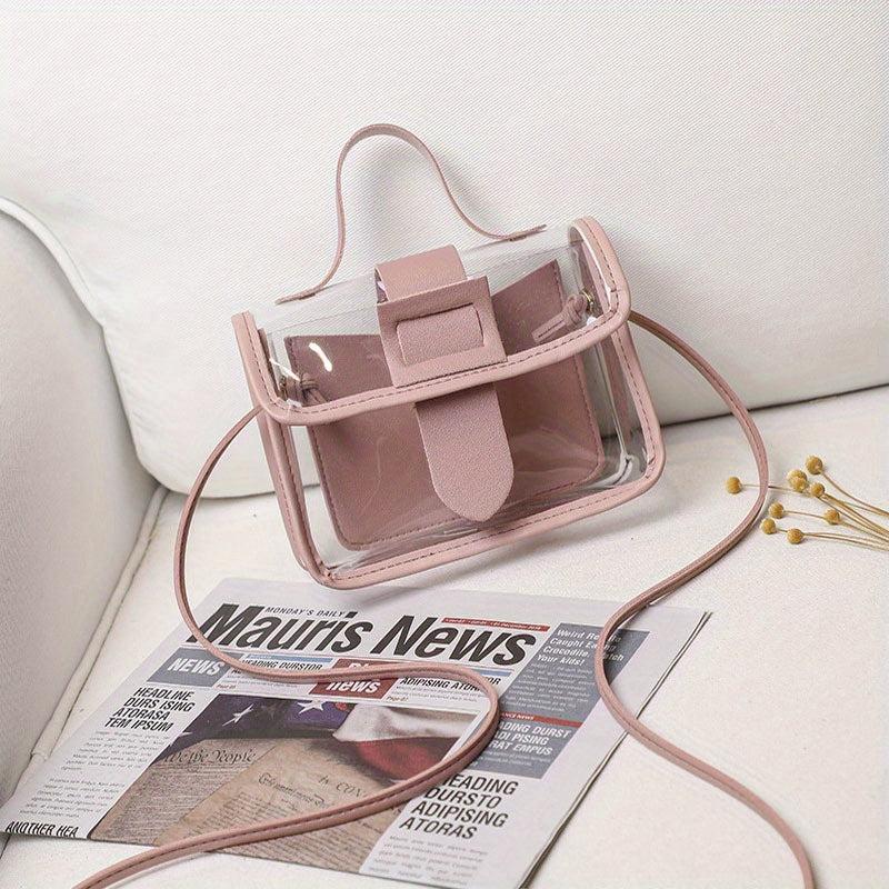 Transparent Jelly Bag PVC Crossbody Bag Mini Square Purse