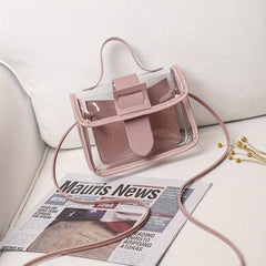 Transparent Jelly Bag PVC Crossbody Bag Mini Square Purse