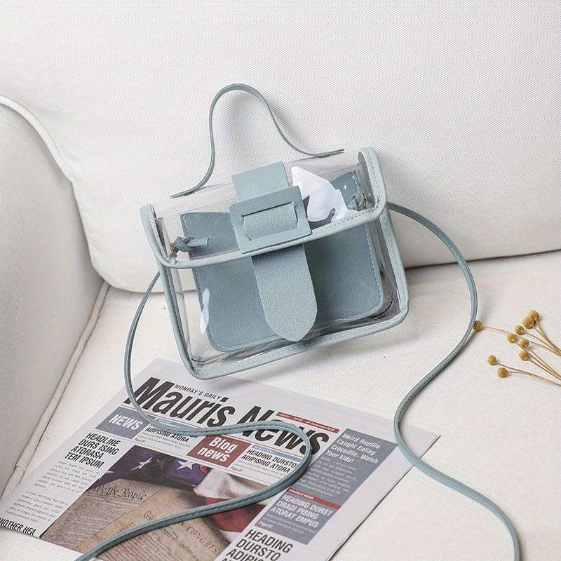 Transparent Jelly Bag PVC Crossbody Bag Mini Square Purse