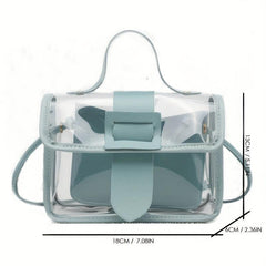 Transparent Jelly Bag PVC Crossbody Bag Mini Square Purse