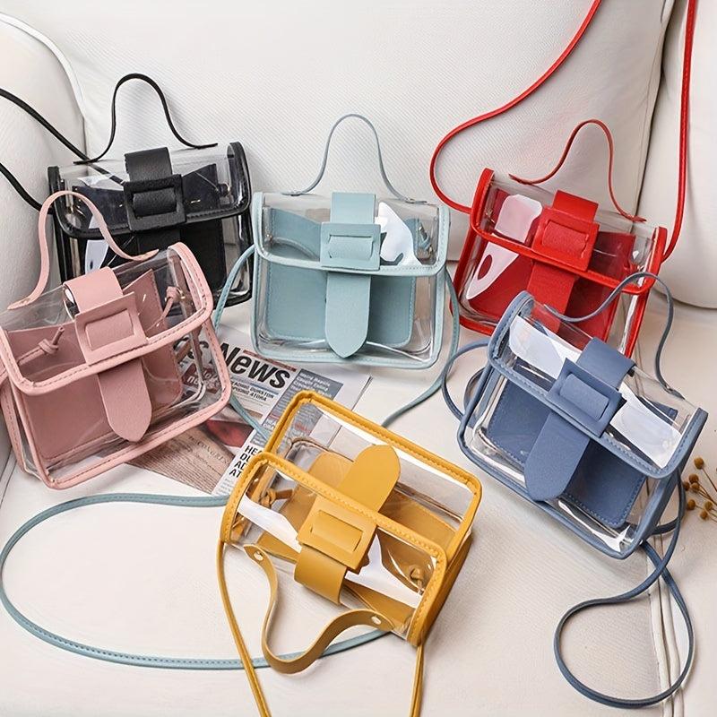 Transparent Jelly Bag PVC Crossbody Bag Mini Square Purse