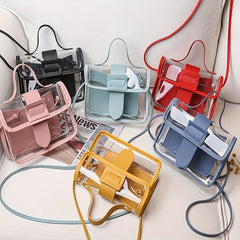Transparent Jelly Bag PVC Crossbody Bag Mini Square Purse