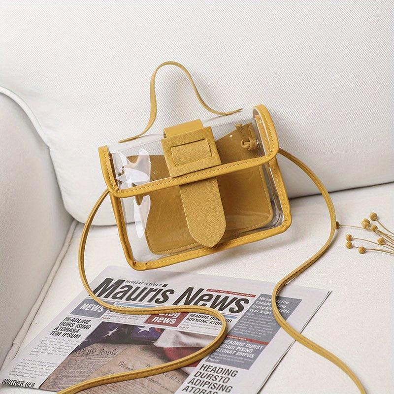 Transparent Jelly Bag PVC Crossbody Bag Mini Square Purse