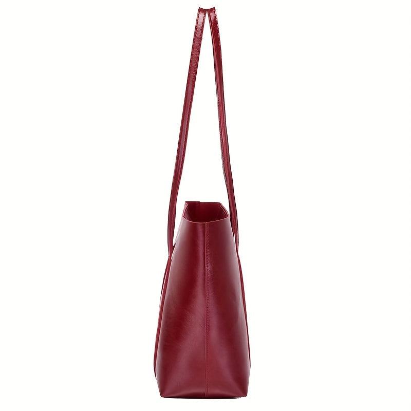 Vintage Large Capacity Tote Bag Retro PU Shoulder Satchel Women's Handbag Set