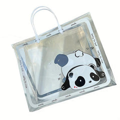 Transparent Panda Tote Bag Waterproof PVC Handbag Women's Casual