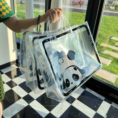 Transparent Panda Tote Bag Waterproof PVC Handbag Women's Casual