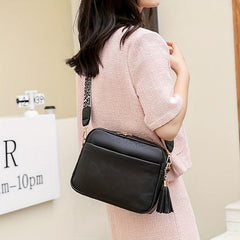 Minimalist Square Zipper Shoulder Bag Women's Faux Leather Crossbody Bag