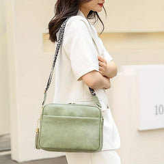 Minimalist Square Zipper Shoulder Bag Women's Faux Leather Crossbody Bag