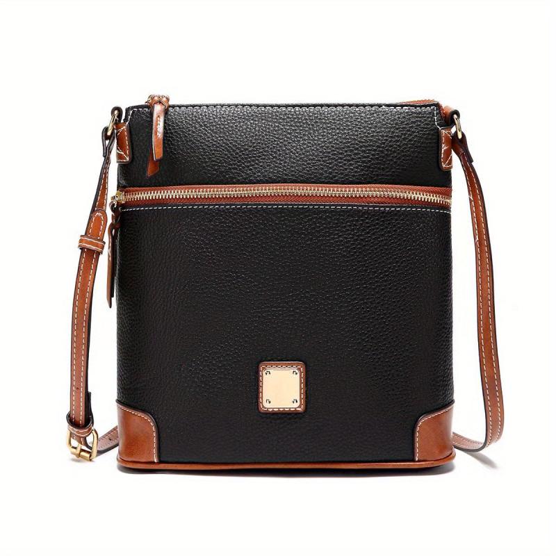 Vintage Litchi Embossed Small Tote Bags Adjustable Shoulder Strap Crossbody Bags