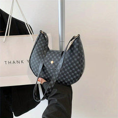 Vintage Crescent Polka Dot Print Shoulder Bag