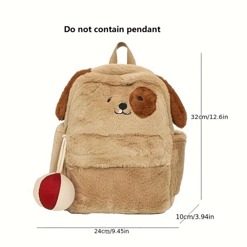Puppy Plush Backpack Cartoon Animal Backpack With Zipper