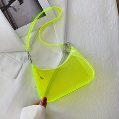 Transparent Zipper Bag Minimalist Solid Shoulder Crossbody Bag