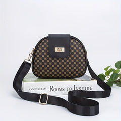 Vintage Geometric Crossbody Bag Retro PU Shoulder Bag Women's Classic Handbag