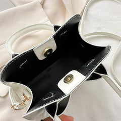 Bowknot Decor Crossbody Bag PU Shoulder Bag Women's Casual Handbag