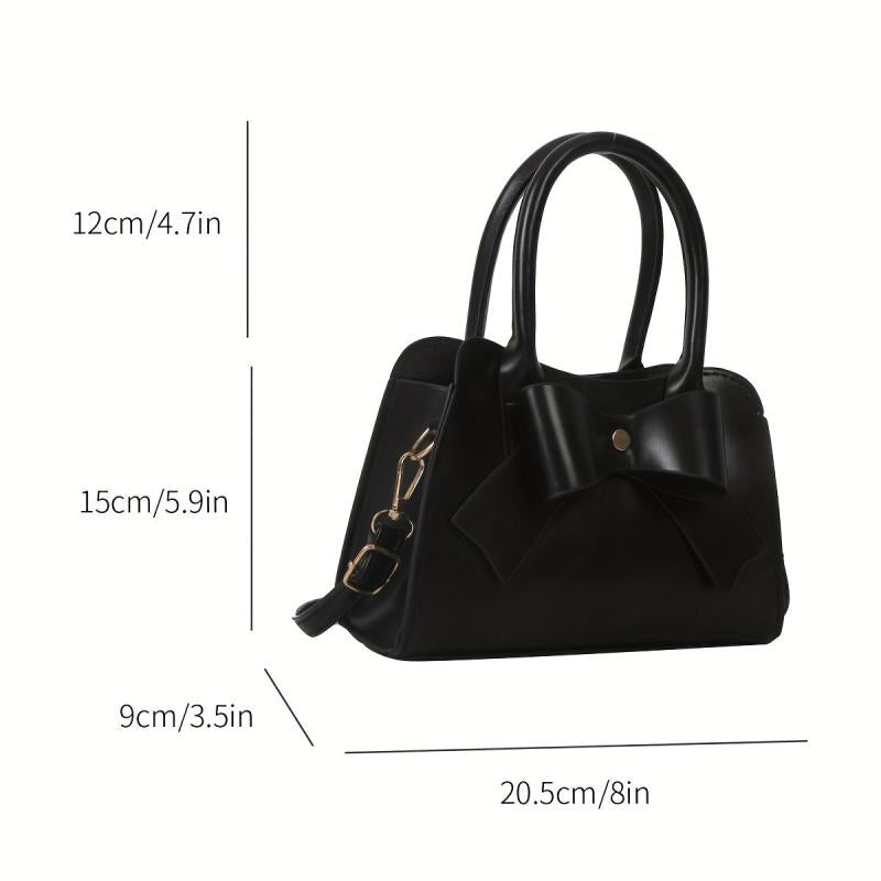 Bowknot Decor Crossbody Bag PU Shoulder Bag Women's Casual Handbag