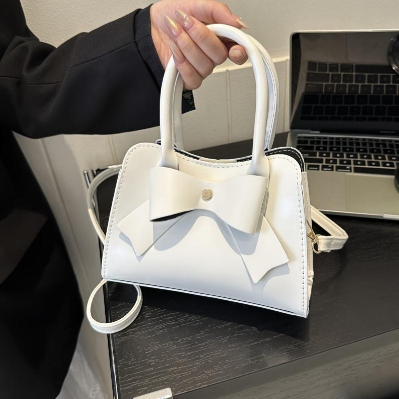 Bowknot Decor Crossbody Bag PU Shoulder Bag Women's Casual Handbag