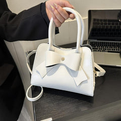 Bowknot Decor Crossbody Bag PU Shoulder Bag Women's Casual Handbag