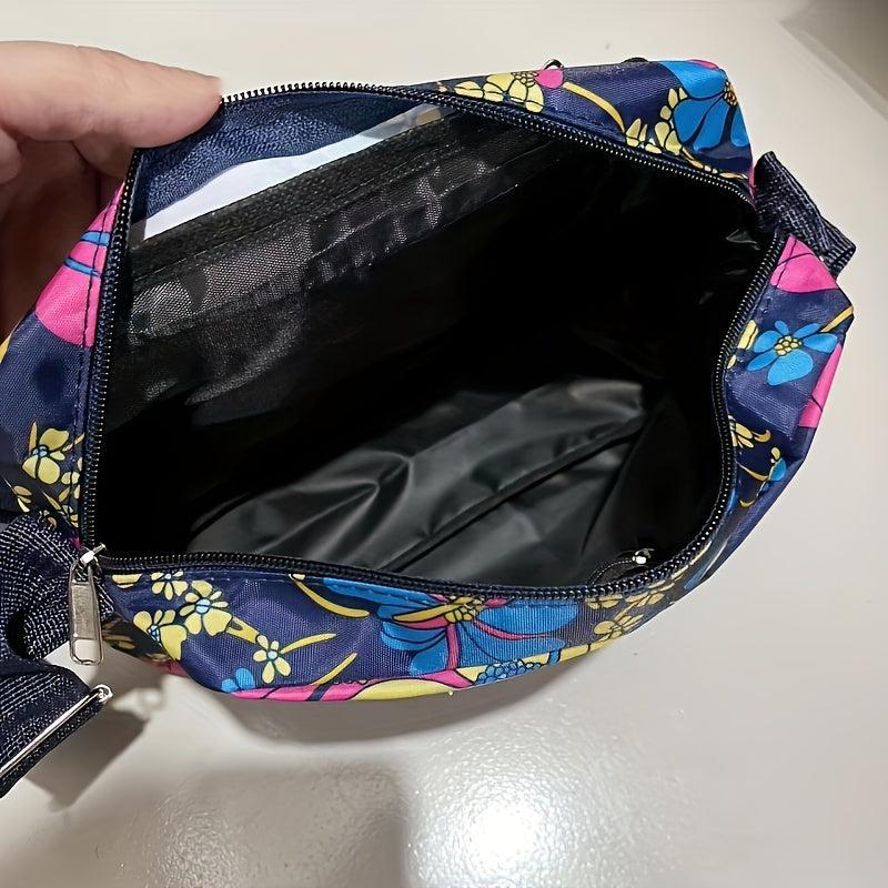 Floral Pattern Crossbody Bag Nylon Shoulder Bag
