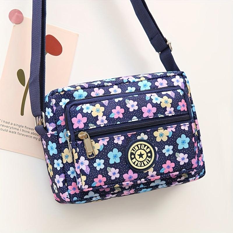 Floral Pattern Crossbody Bag Nylon Shoulder Bag