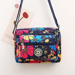 Floral Pattern Crossbody Bag Nylon Shoulder Bag