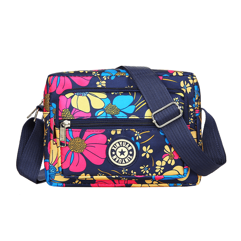 Floral Pattern Crossbody Bag Nylon Shoulder Bag
