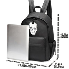 Skull Pattern Zipper Backpack Large Capacity Backpack For School