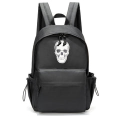 Skull Pattern Zipper Backpack Large Capacity Backpack For School