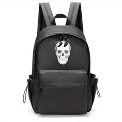 Skull Pattern Zipper Backpack Large Capacity Backpack For School