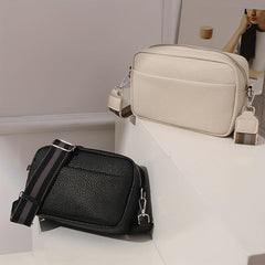 Small Litchi Pattern Crossbody Bag Square Purse Women's PU Leather Shoulder Bag