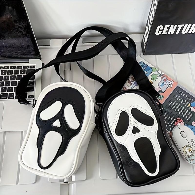 Funny Scream Ghost Crossbody Bag Halloween Skull Shoulder Bag