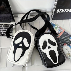 Funny Scream Ghost Crossbody Bag Halloween Skull Shoulder Bag