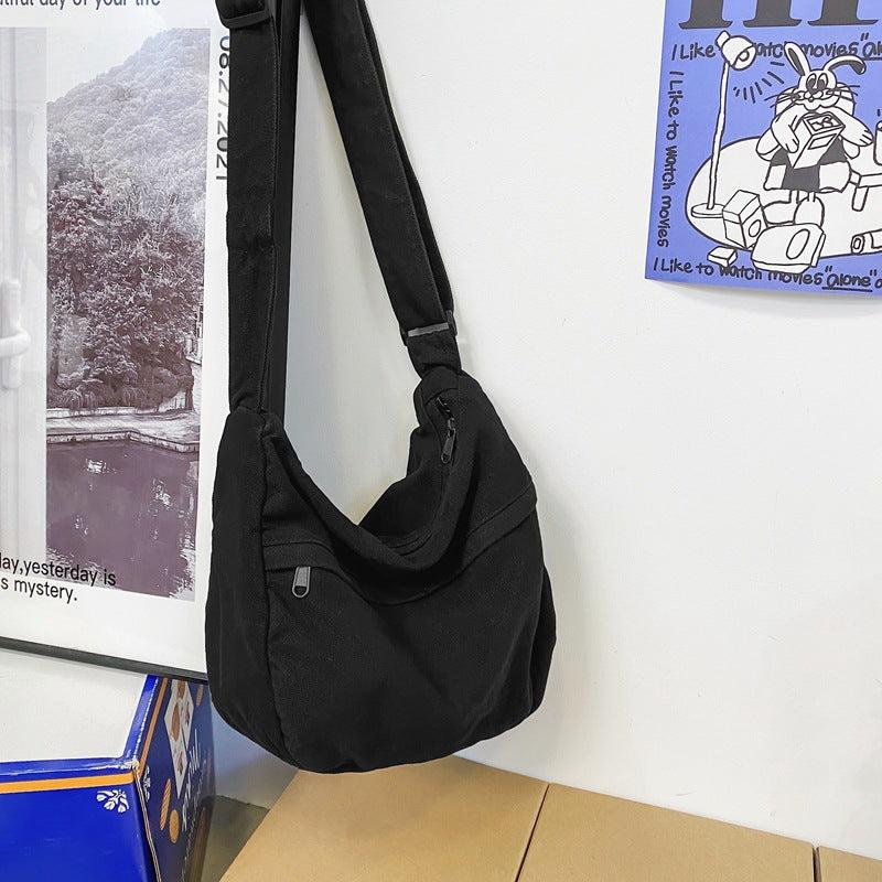 Japanese Style Canvas Messenger Bag Large Capacity Shoulder Bag