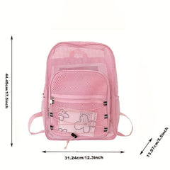 Heavy Duty Mesh Backpack See Through College Student Backpack