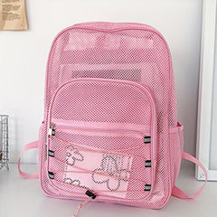 Heavy Duty Mesh Backpack See Through College Student Backpack
