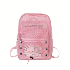 Heavy Duty Mesh Backpack See Through College Student Backpack