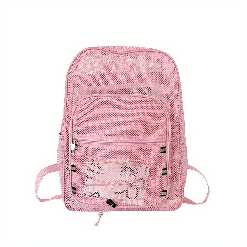 Heavy Duty Mesh Backpack See Through College Student Backpack