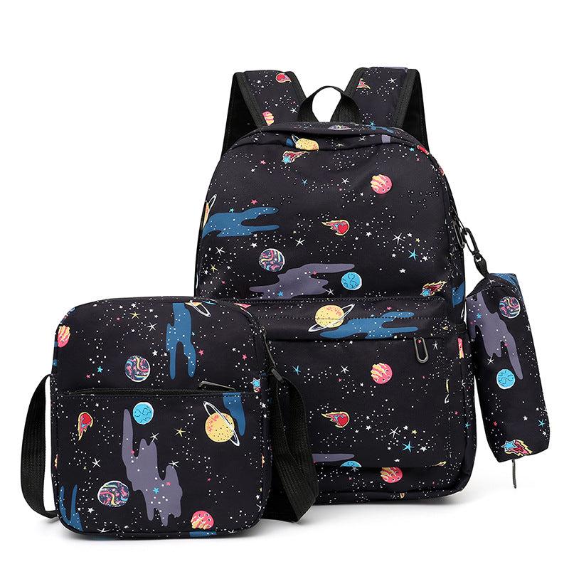 3PCS Large Capacity Backpack Set Preppy Back To School Daypack Travel Knapsack