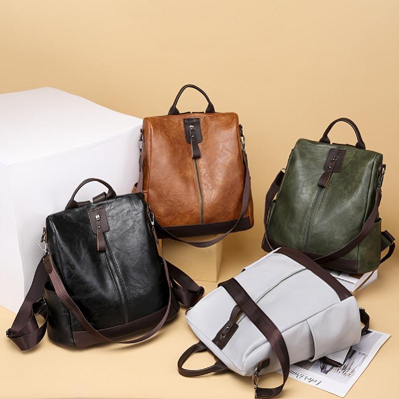 Retro Pattern Backpack with Removable Strap