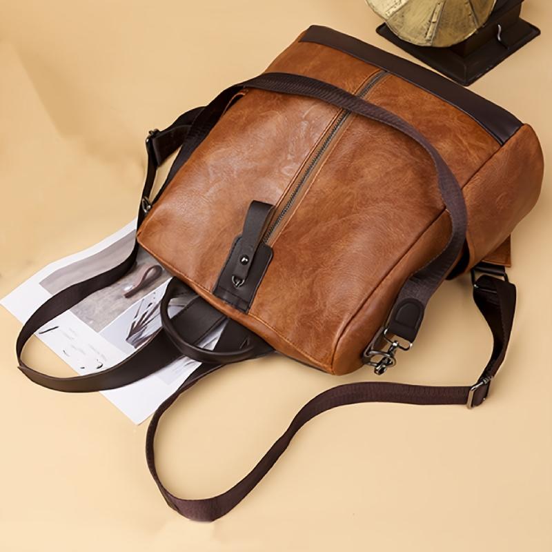 Retro Pattern Backpack with Removable Strap