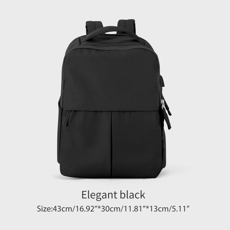 Large Capacity Preppy Backpack Zipper Storage Daypack School Bag