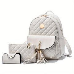 3-Pc Classic Bag Set: Argyle Backpack, Clutch Pouch, Card Case